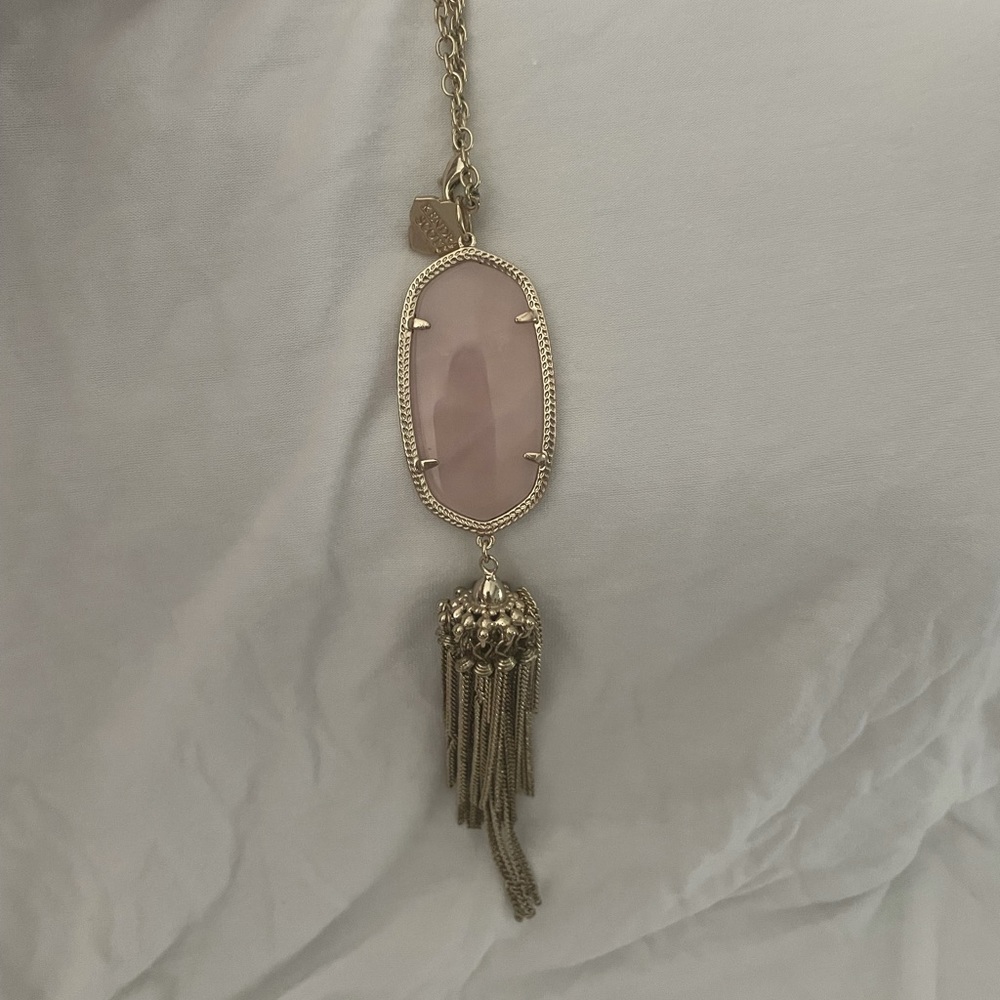Kendra Scott Rayne necklace with Rose Quartz